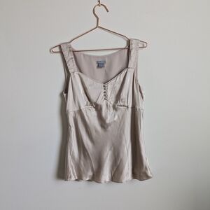 100% Silk Ann Taylor Taupe Satin Camisole